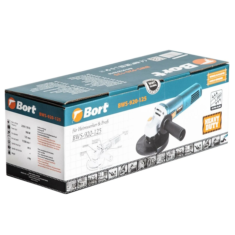 Угловая шлифмашина (болгарка) Bort BWS-920-125 91275318, 125 мм, 900 Вт в Рыбинске