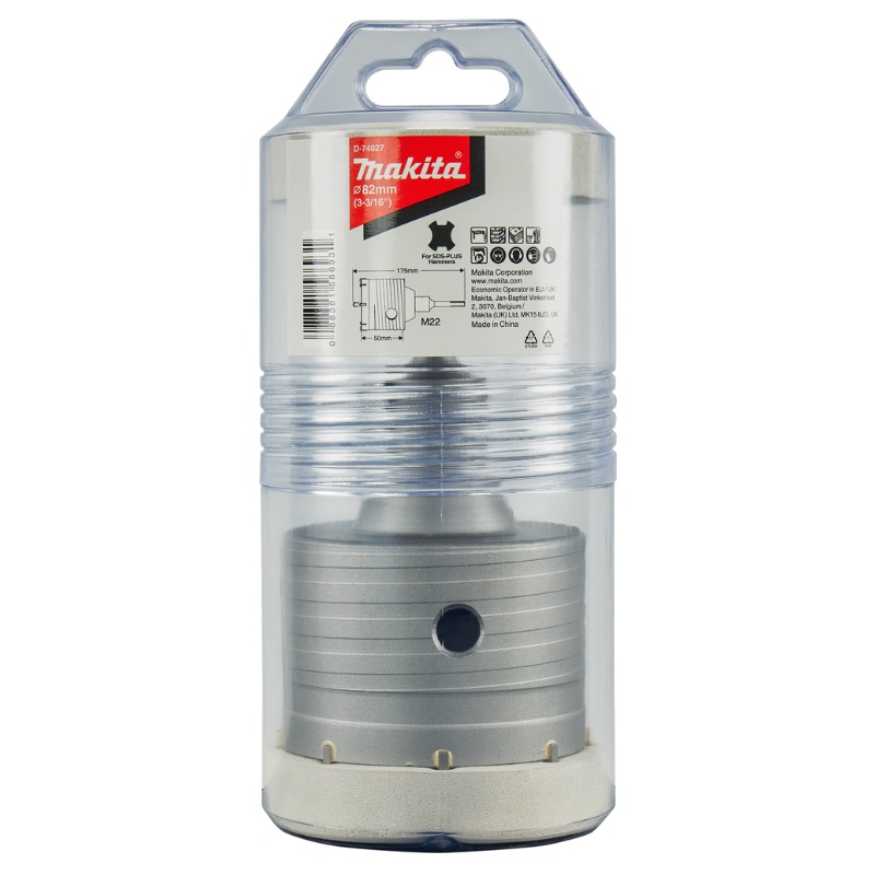 Твердосплавная коронка Makita SDS-plus в сборе 82х175 мм, M22 (центрирующее сверло, адаптер) D-74027