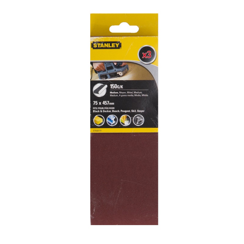 Шлифовальная лента Stanley STA33111-XJ (75x457 мм, 150G, 3 шт.) в Туле
