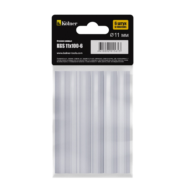 Стержни клеевые Kolner KGS 11x100-6 4610092015613 11х100 мм 6 шт 77₽