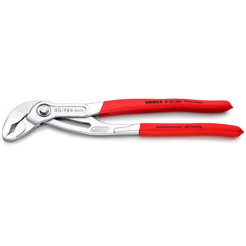 Клещи переставные Knipex COBRA KN-8703300 зев 70 мм, длина 300 мм, хром, обливные ручки в Кинешме