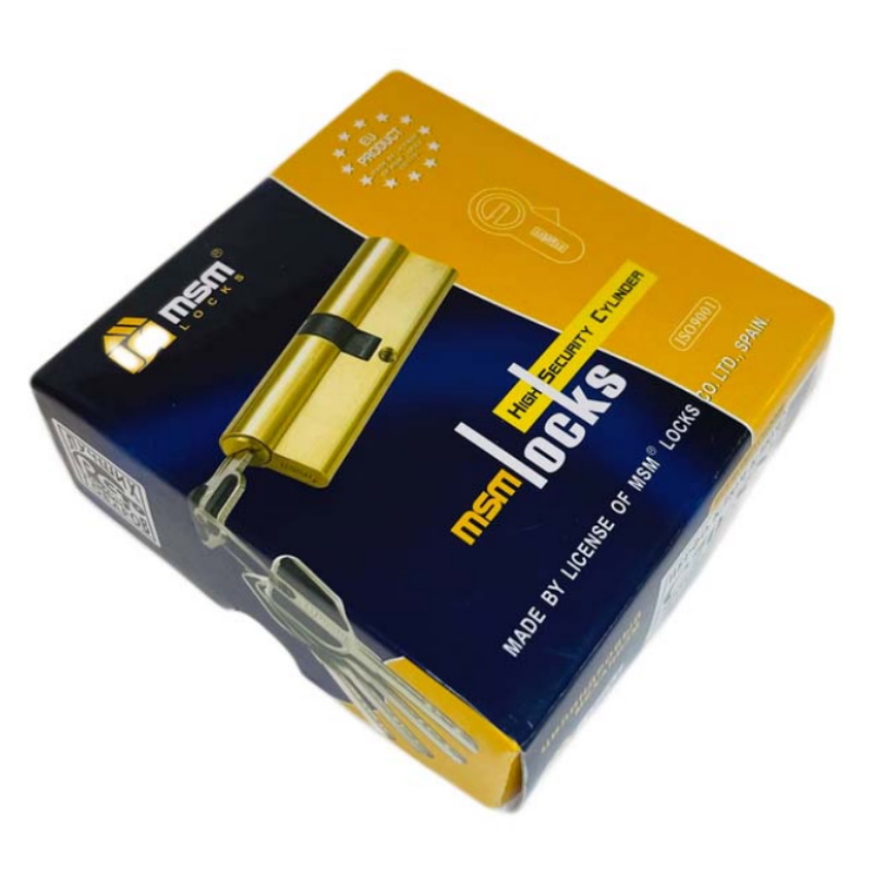 Цилиндровый механизм MSM C45/35mm PB е775, перфорированный ключ-ключ, полированная латунь в Нижнем Новгороде