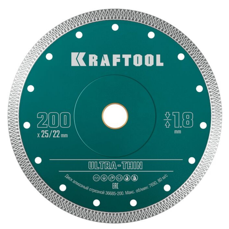 Ультратонкий алмазный диск Kraftool ULTRA-THIN 36685-200, 200х1.8 мм в Рыбинске