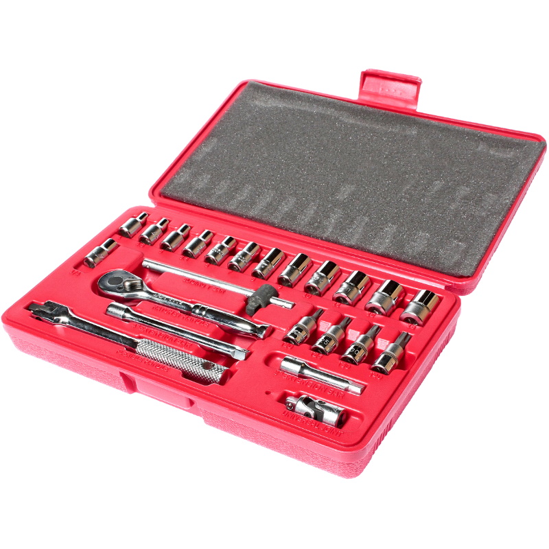 Набор головок торцевых JTC JTC-H223B 6-гранных и насадок 14 4-13 мм T20-T40 в кейсе 23 предмета 2957₽