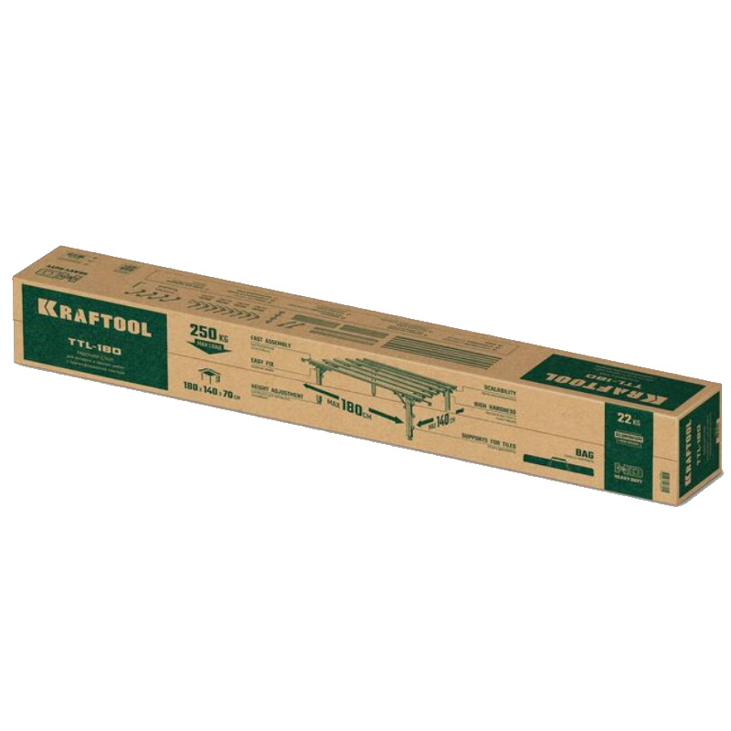 Стол Kraftool TTL-180 33253-180 для работ с крупноформатными листовыми материалами, 180х140х70 см, макс. 250 кг в Иваново