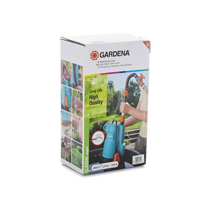 Бочковой насос для полива огорода Gardena 4000/2 Classic (макс. напор 20 м, 67 литров в минуту)