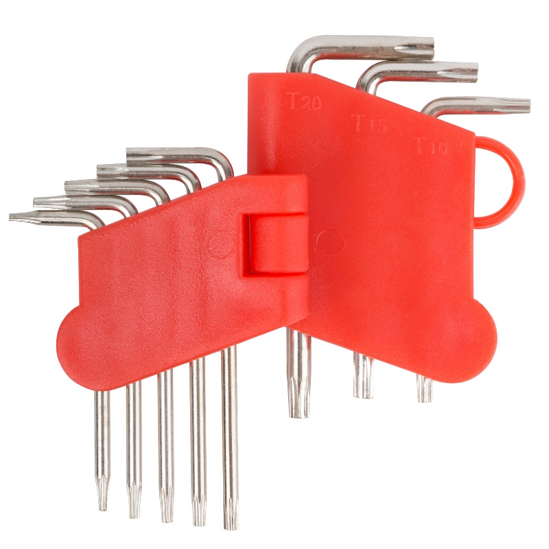 Ключи TORX Fit 64001 CrV 8 шт Т5-Т20 в пластиковом держателе 491₽