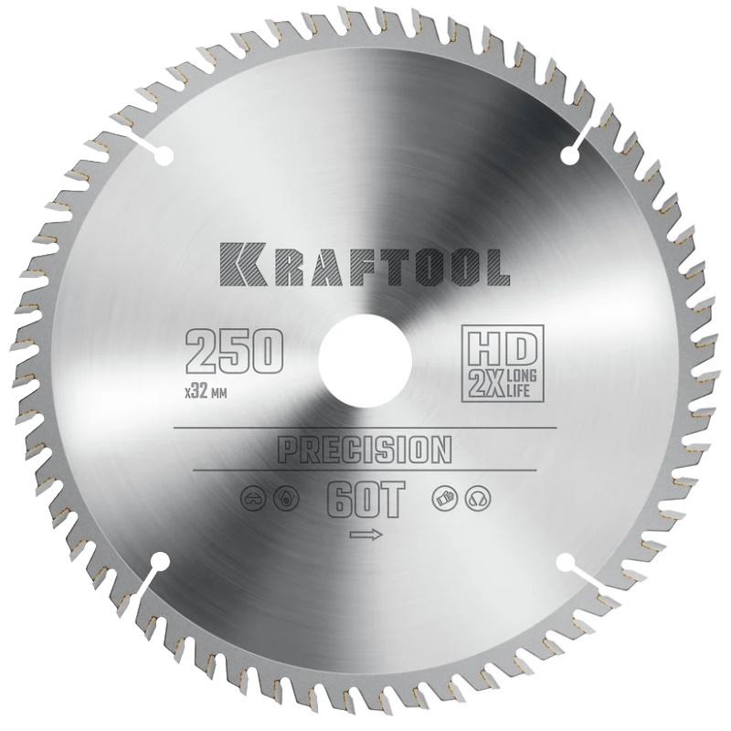 Пильный диск по дереву Kraftool Precision 36952-250-32 250 х 32 мм 60Т 3019₽