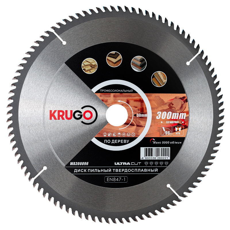 Пильный диск Krugo WA300096 300 x 3222 x 96T x 30 mm 3601₽
