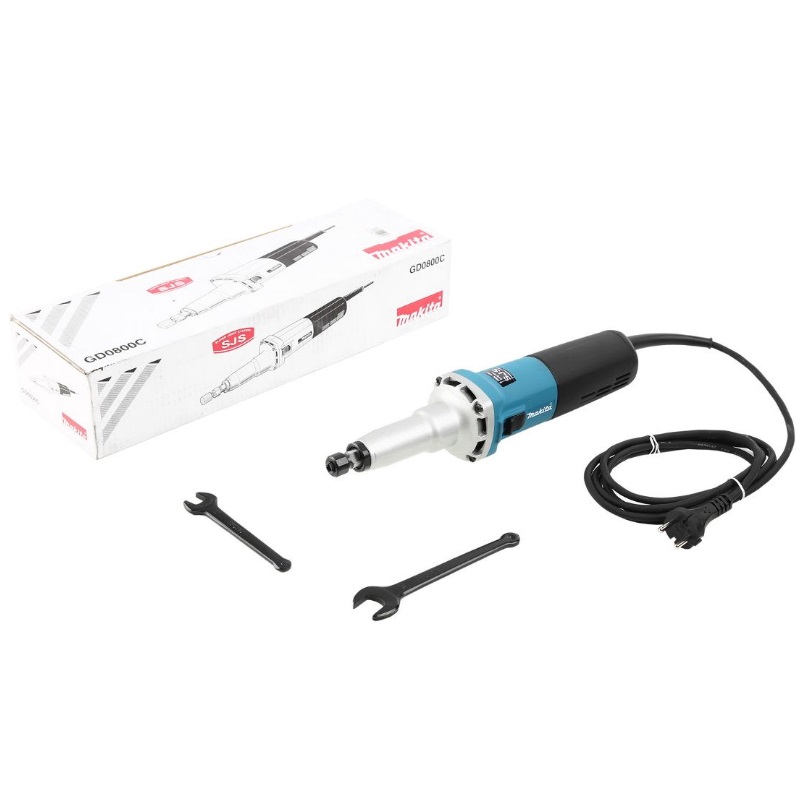 Шлифмашина прямая Makita GD0800C питание 220 В патрон 6 мм по дереву металлу и бетону длина провода 25 м