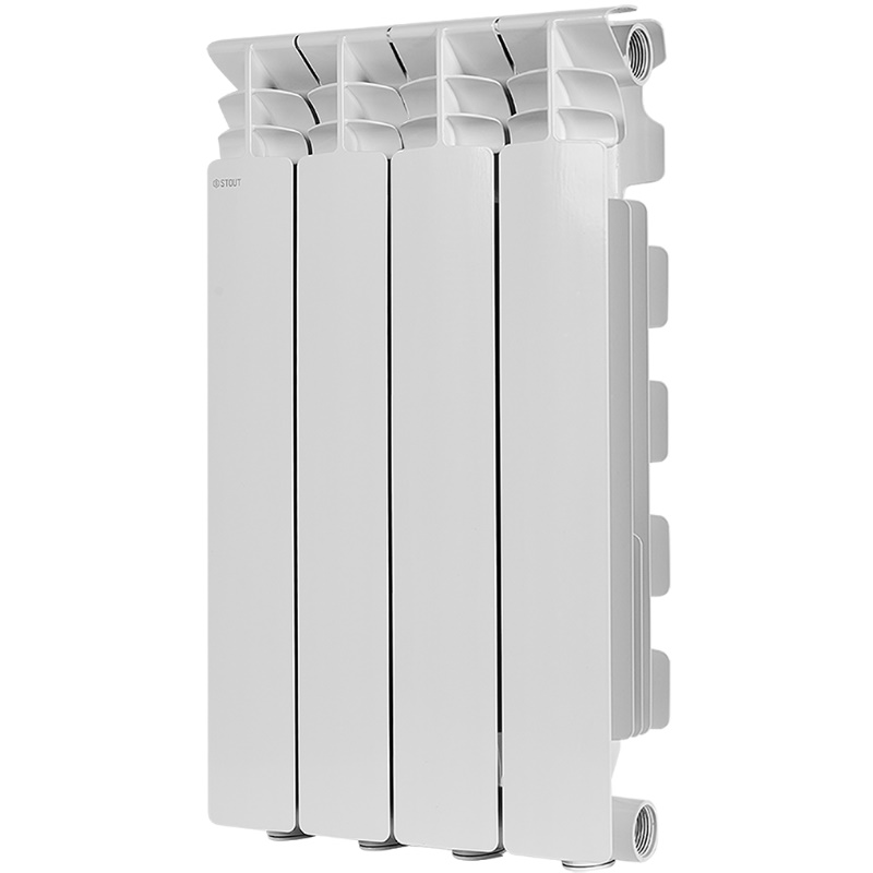 Радиатор Stout GAMMA 500 SRA-3310-050004, 4 секции, алюминиевый, боковое подключение (белый RAL 9010) в Костроме