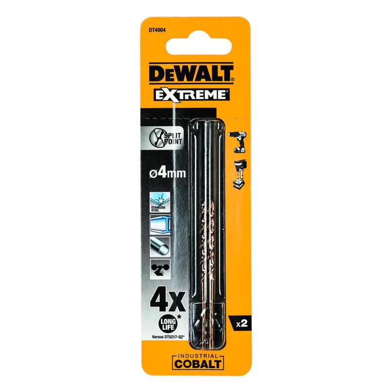 Сверло по металлу DeWalt DT4904-QZ, EX HSS-CO, 4х75х43 мм, 2 штуки в Твери