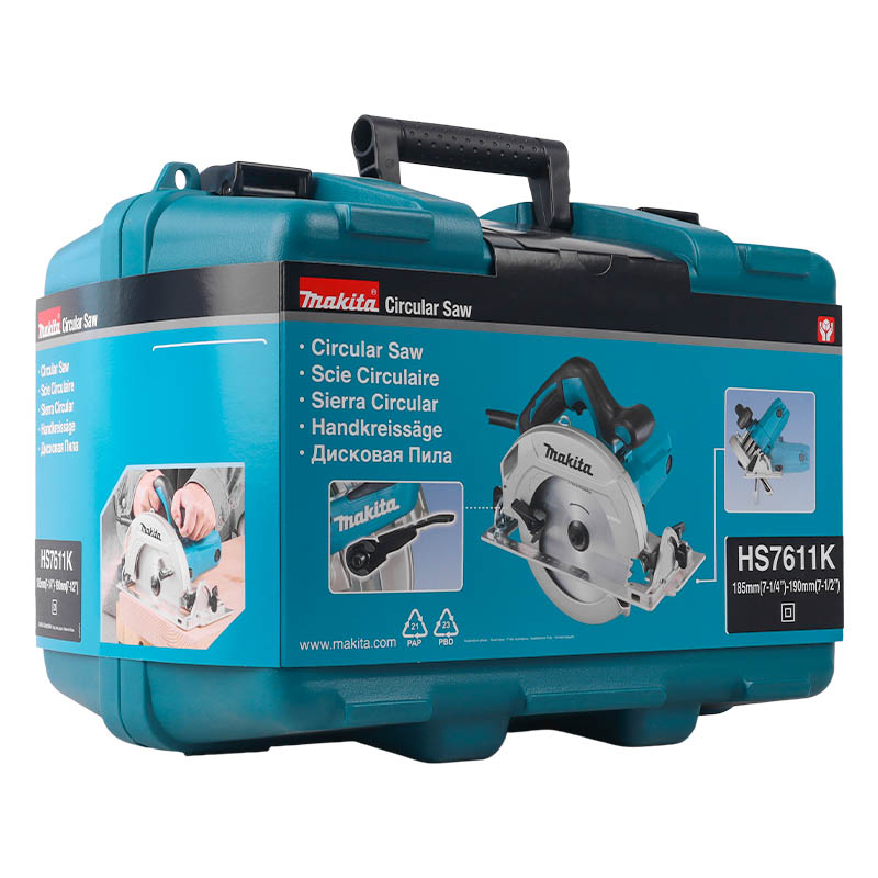 Пила дисковая Makita HS7611K,1600Вт, 5500об\м, диск-ф190х30мм, рез-65мм, Кейс в Коврове