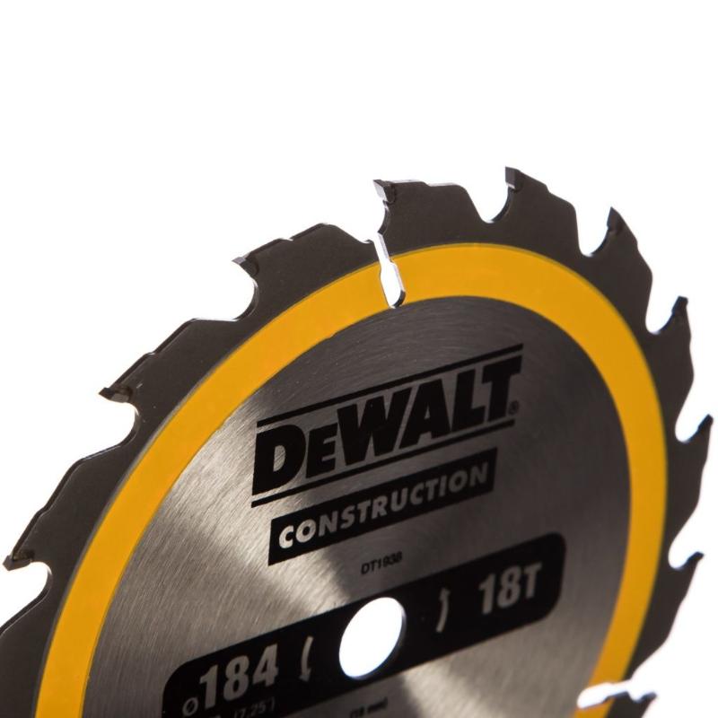 Пильный диск по дереву DeWalt DT1938, 184х16 мм, 18 зубов 