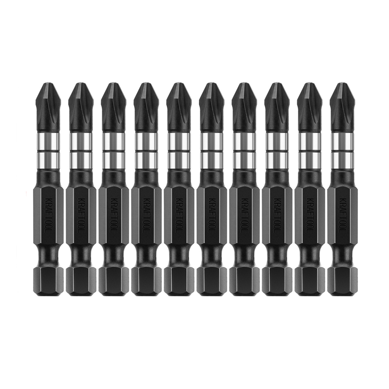 Набор ударных бит Kraftool Impact Pro, 26191-2-50-S10 (E 1/4", PH2, 50 мм, 10 шт) в Рыбинске