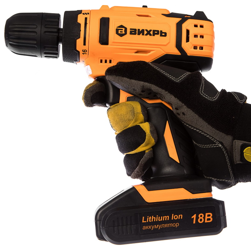 Аккумуляторная дрель-шуруповерт Вихрь ДА-18Л-2 72/14/16