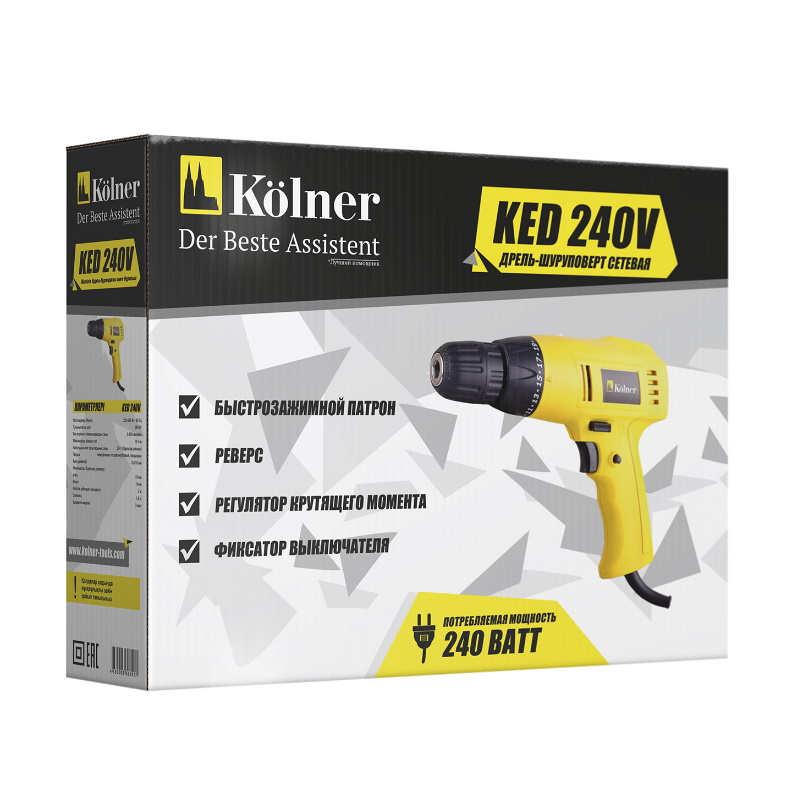 Дрель-шуруповерт сетевая Kolner KED 240V 240 Вт 800 обмин