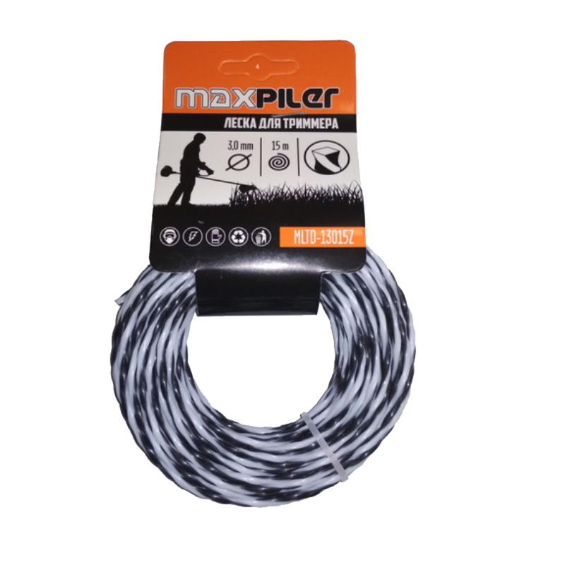 Леска для триммера Maxpiler MLTD-13015Z, 3 мм, 15 м, квадрат крученый в Туле