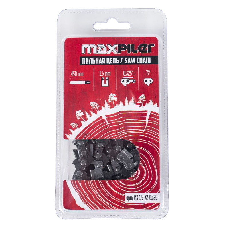 Цепь пильная Maxpiler MX-1,5-72-0,325 (PIT GCS52-D1..GCS52-C2.Парма 2М Carver) в блистере в Иваново