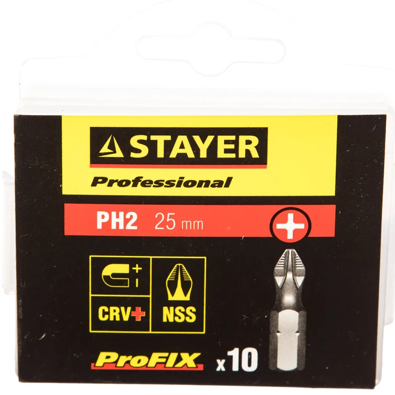 Биты Stayer "PROFESSIONAL" 26201-2-25-10_z01, ProFix Phillips, тип хвостовика C 1/4", № 2, L=25мм, 10шт в Рыбинске