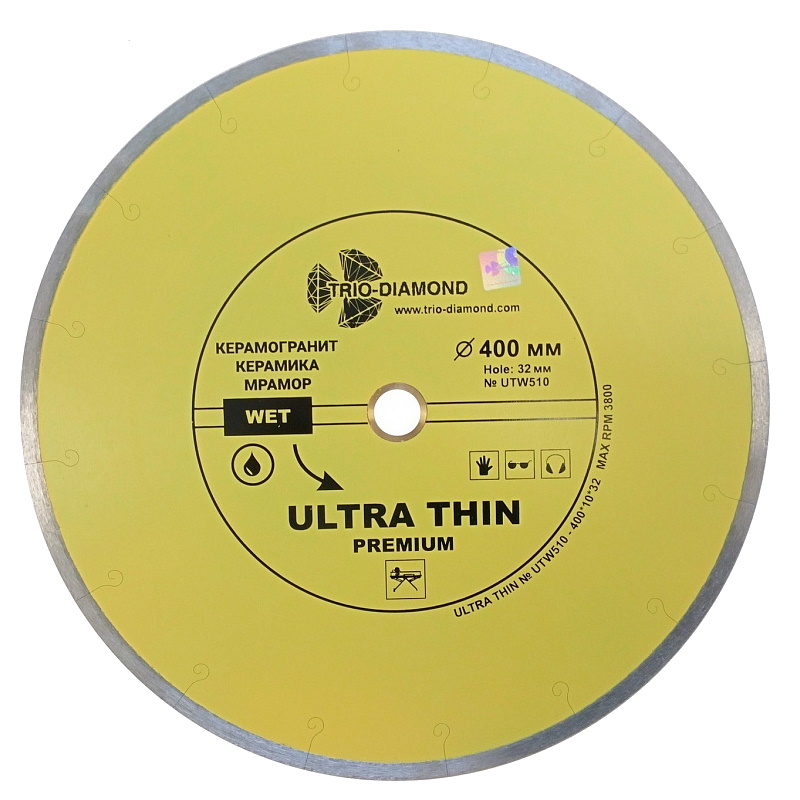 Диск алмазный отрезной Trio-Diamond UTW510, Hot Press, 400*32, сплошной, ультратонкий  в Коврове