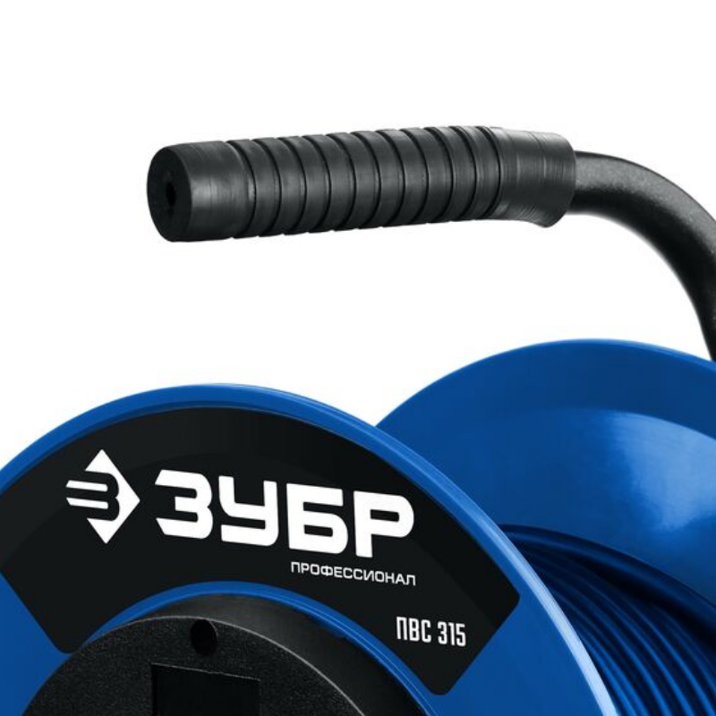 Удлинитель на катушке Зубр "ПВС 315" 55081-20, 20м, 3500Вт, 4 гнезда, IP44, ПВС 3х1,5 кв.мм