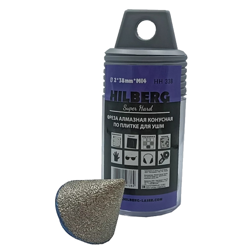 Фреза алмазная конусная Hilberg Super Hard HH338, по плитке, 2-38 мм, М14  в Рыбинске