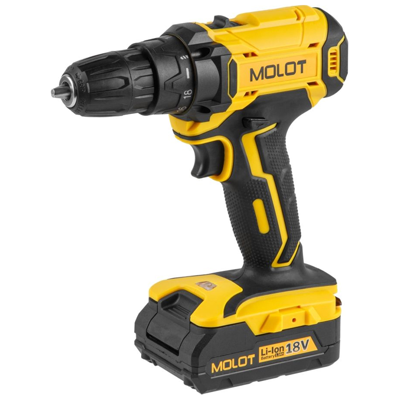 Аккумуляторная дрель-шуруповерт Molot MBD 1815 Li 1335504 в чемодане