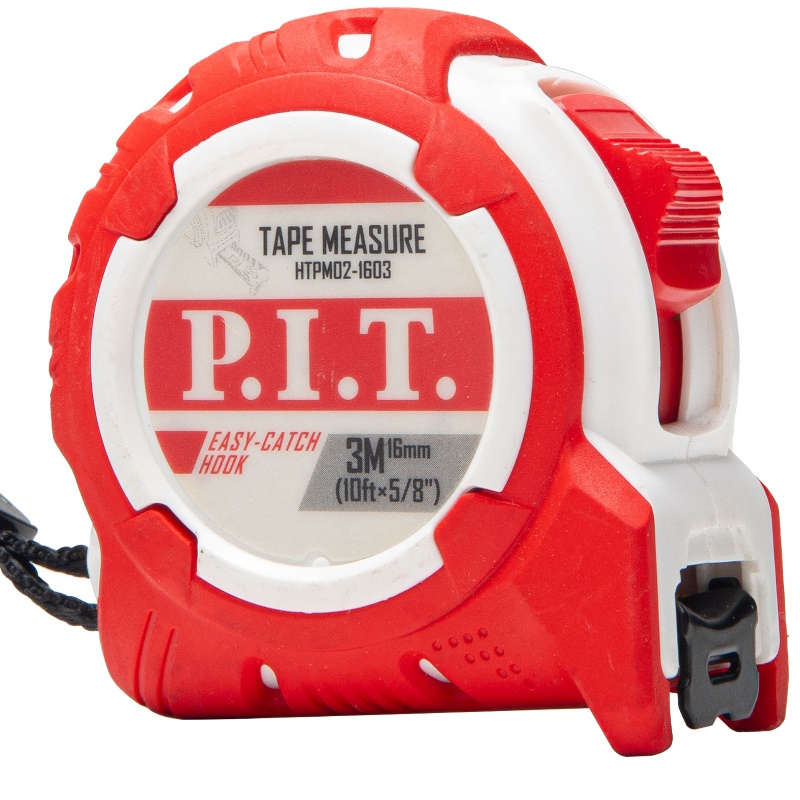 Рулетка с фиксатором P.I.T. HTPM02-1603, 3 м x 16 мм, ABS+TPR в Череповце