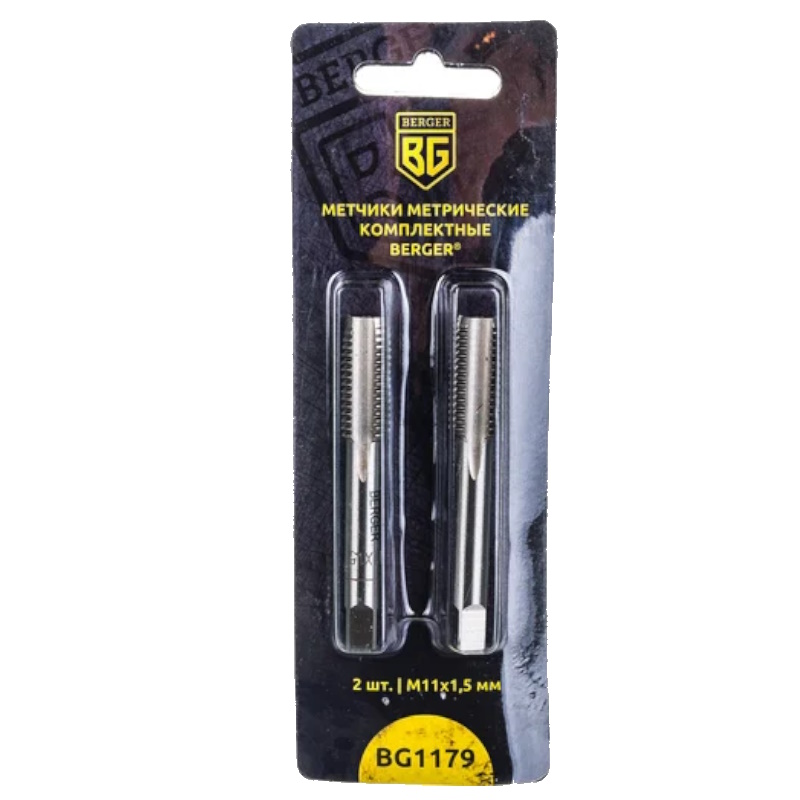 Метчики метрические Berger BG1179, комплектные 2 шт, М11х1,5 мм в Переславле