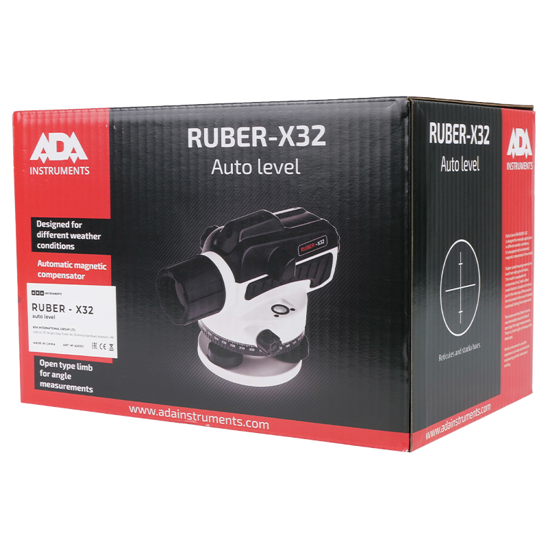 Нивелир оптический Ada RUBER-Х32 (увеличение 32x, работа магнитного компенсатора ±15') в Кинешме