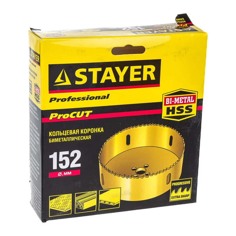 Коронка Stayer PROFESSIONAL 29547-152 Би-металлическая, универсальная, d=152мм  в Муроме