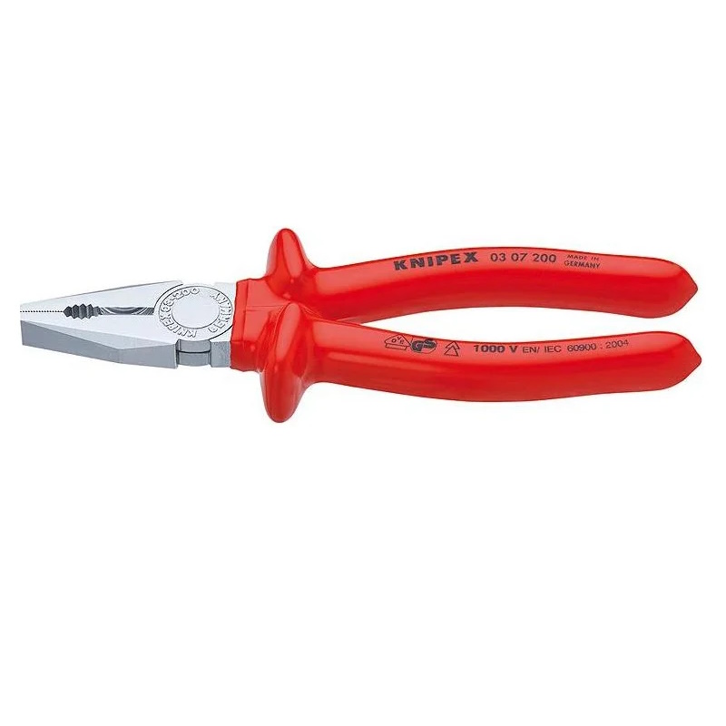 Плоскогубцы комбинированные Knipex KN-0307250, VDE, 250 мм, хром, обливные диэлектрические ручки в Рыбинске