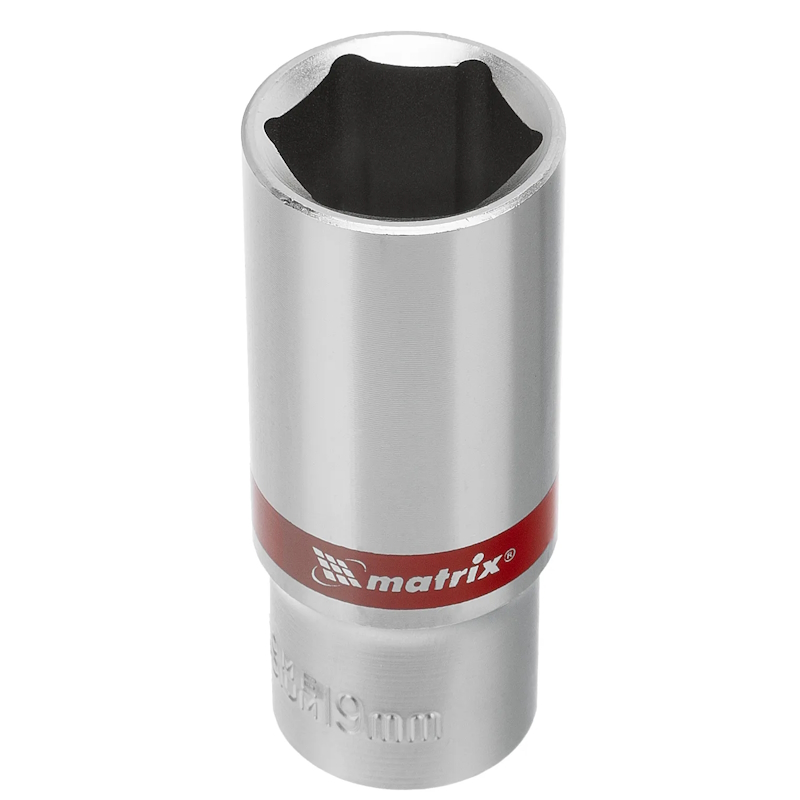 Набор удлиненных торцевых головок Matrix 13591, 3/8", 6 гранные, CrV, 8-19мм, 10 штук в Муроме