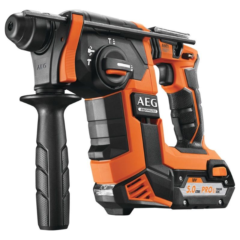 Аккумуляторный перфоратор AEG BBH18BL LI-502C 4935464753 в кейсе, с защитной муфтой, с виброзащитой