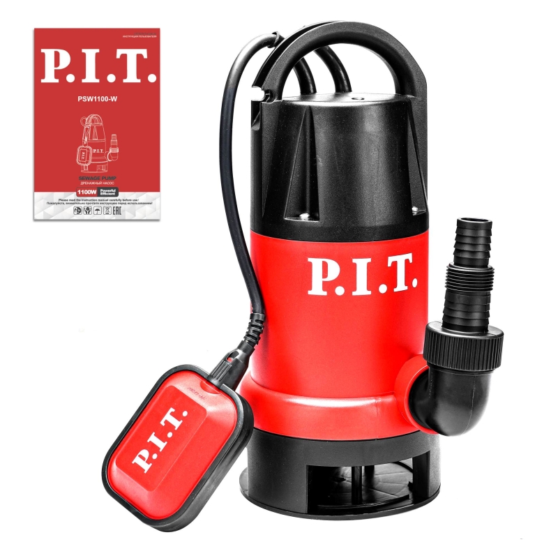 Насос дренажный электрический P.I.T. PSW1100-W, 1100Вт, грязная вода, напор 12 м, 300л/мин, ударный пластик в Угличе