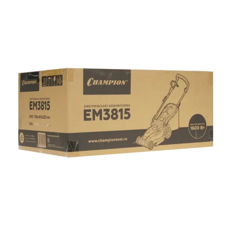 Газонокосилка Champion EM3815 (ширина скашивания 38 см, мощность 1600 вт)