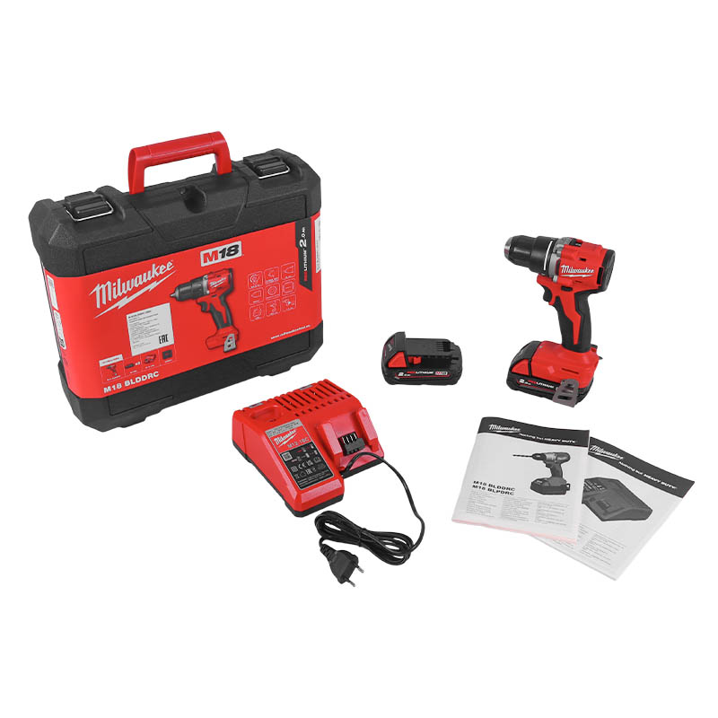Аккумуляторная дрель/шуруповерт Milwaukee M18 BLDDRC-202C 4933464317, б/щет., 18В, 2х2А*ч/Li-Ion, 60,5 Н*м, 0-550/0-1700 об./мин., кейс   в Иваново
