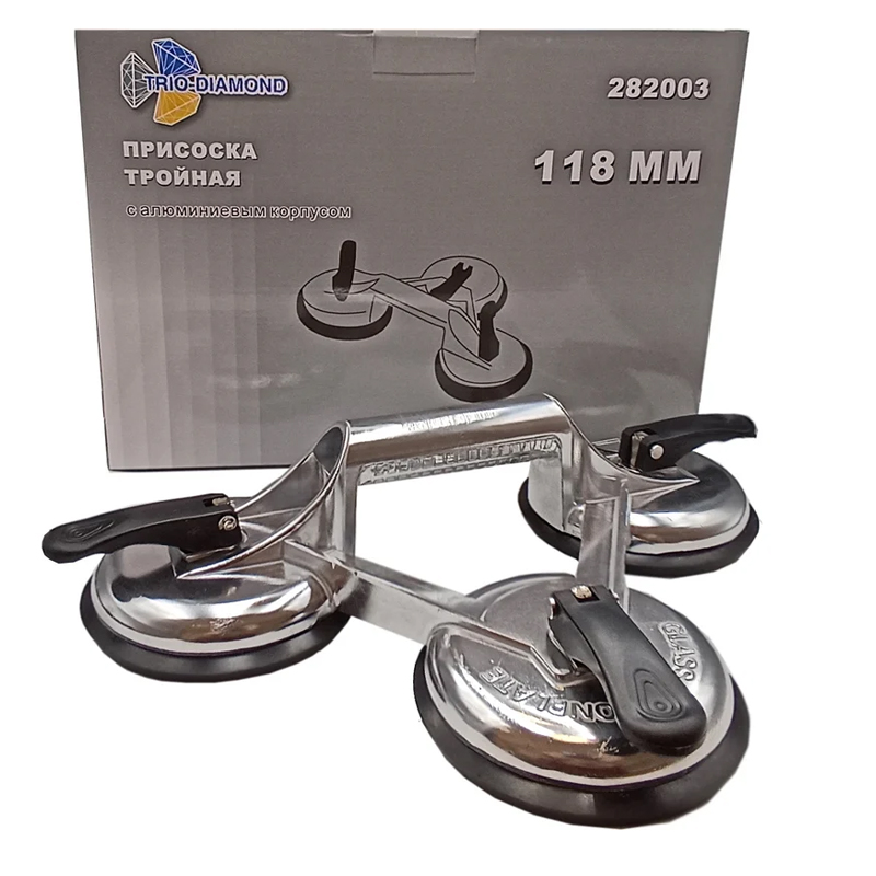 Присоска алюминиевая зажимная тройная Trio-Diamond 282003 для плитки и стекла 118 мм в Иваново