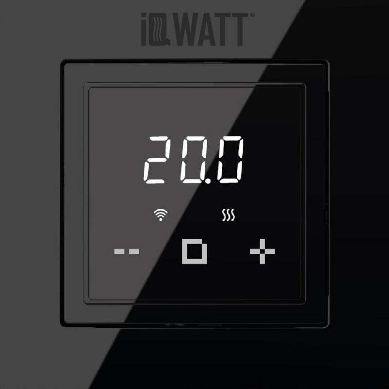 Термостат электронный программируемый Iqwatt IQ THERMOSTAT D Wi-Fi 00420 черный 8016₽