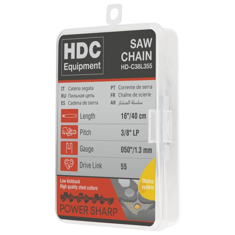 Цепь HDC Equipment HD-C38L355 (40 см 16" 3/8" LP 1.3 мм 55 зв. в пласт. боксе) в Череповце