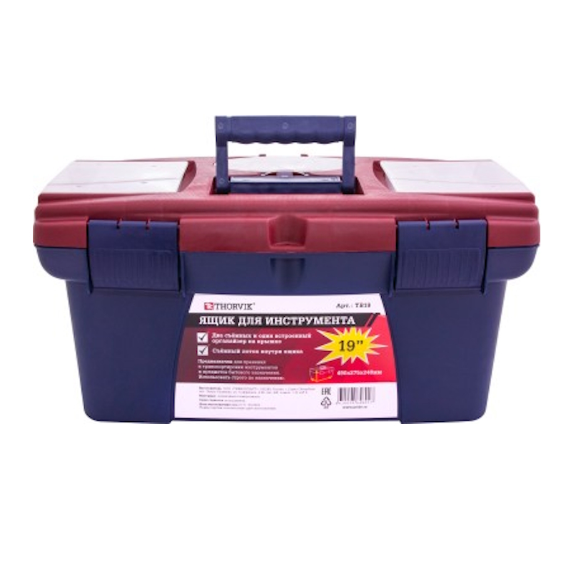 Ящик для инструмента Thorvik TB19 053806, 19", пластиковый, 490х275х240 мм в Иваново
