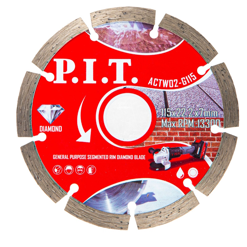 Диск алмазный отрезной P.I.T. ACTW02-G115, сегментированный, 115x22,2x1,4 мм в Вологде