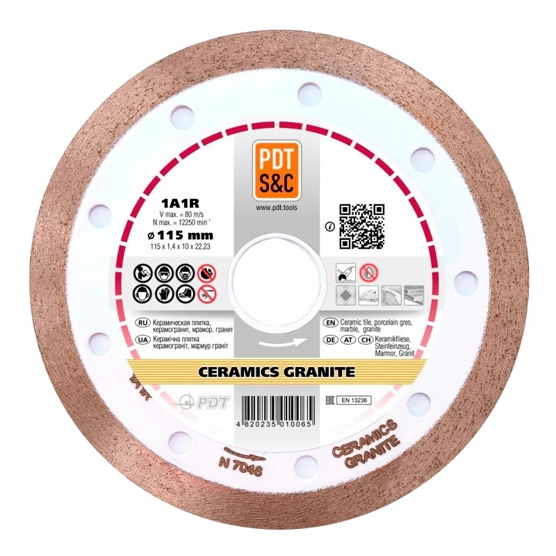 Круг отрезной алмазный PDT Ceramics Granite 1А1R (115х1.4х10х22.2 мм) 820100CRMGu в Иваново
