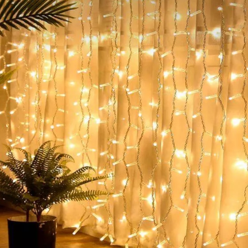 Гирлянда светодиодная Эра "Дождь/Занавес" Б0051873 1655631, 3х3м 400LED теплый белый 8 режимов в Угличе