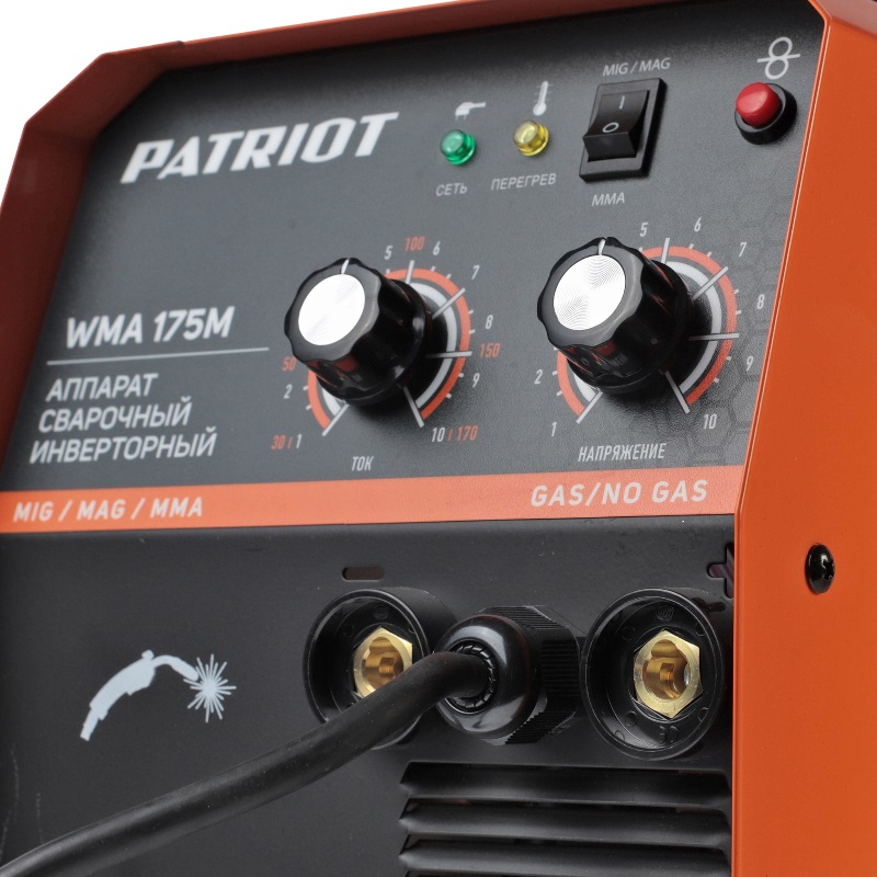 Полуавтомат сварочный инверторный Patriot WMA 175M 605302150, MIG/MAG/MMA в Ярославле