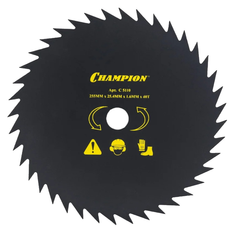 Нож с остроугольными зубцами для триммера Champion C5110 (40 зубьев, 255x25,4 мм)