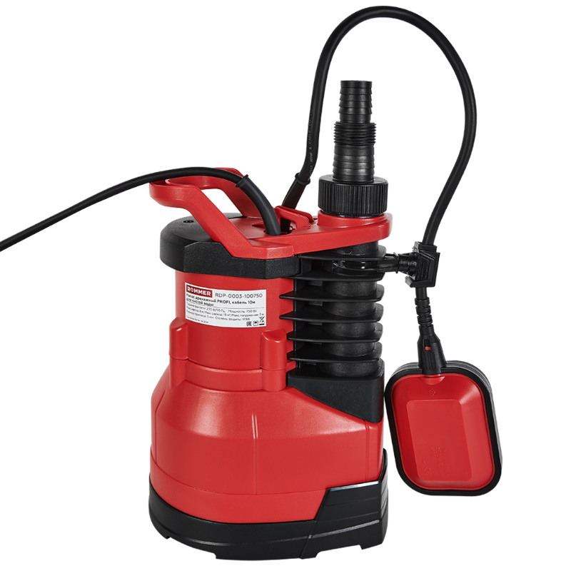Насос дренажный Rommer PROFI RDP-0003-100750, H-8.5 м, Q-13 м3/ч, кабель 10 м, 750 Вт, для чистой воды в Угличе