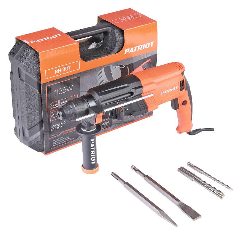 Перфоратор Patriot RH 307 140301369 в кейсе, с защитной муфтой в Угличе