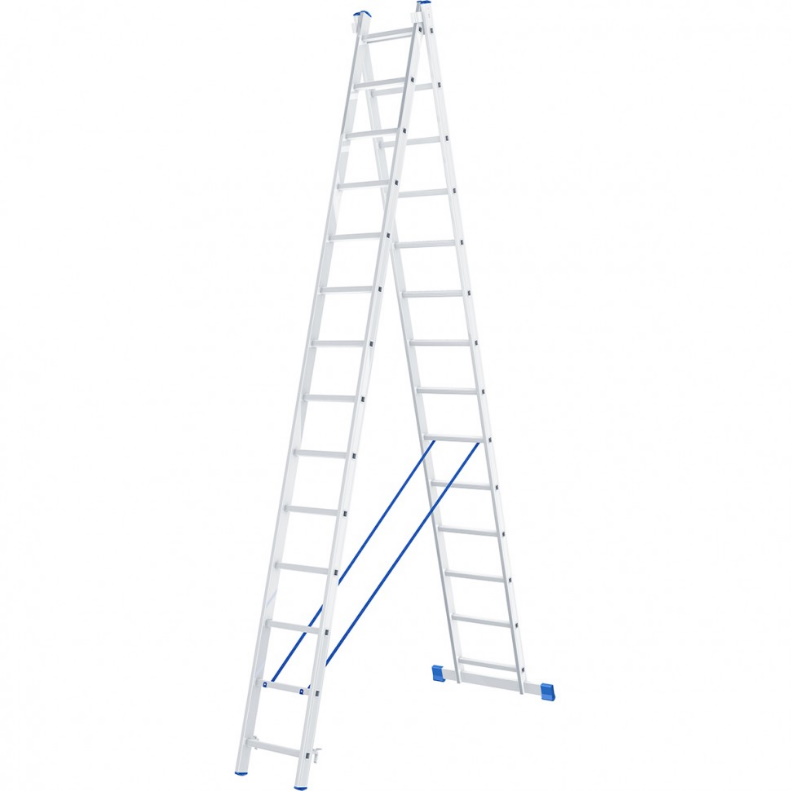 Лестница Сибртех 97914 2 х 14 ступеней алюминиевая двухсекционная 14026₽